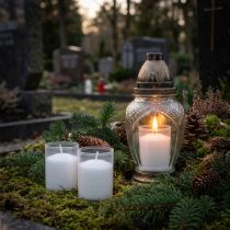 tételeket Utántöltő gyertya sírhoz világos fehér H5,8cm 20 db
