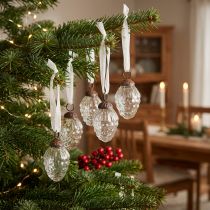 tételeket Karácsonyi díszek üveg díszakasztók üvegkúpok 3×4,5cm 12 db