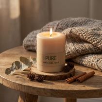 tételeket PURE Pillar Candle Bézs Wenzel Gyertyák Világosbarna 90/70mm