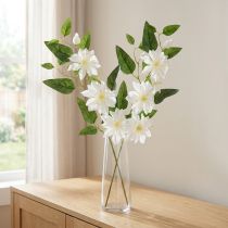 tételeket Műklematisz ág virágokkal, elegáns és kevés karbantartást igénylő dekorációként, 81 cm, 2 darab