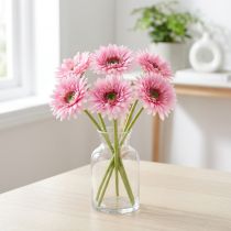 tételeket Mesterséges Gerbera Kerti Virágok, Rózsaszín, 47cm, 6 Darab