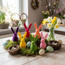 tételeket Pelyhesített nyúl, színes, 13 cm magas, vegyes, 6 darabos