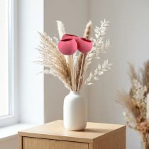 tételeket Szárított virágú dekoratív csengőcsészék száron rózsaszín 42cm 3 db