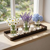 tételeket Dekoratív tálca fém fa fém tálca fa talp 40x13x3cm