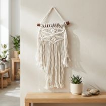 tételeket Makramé Boho fali dekoráció natúr krémszínű 18,5x48cm