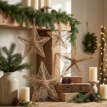 tételeket Star Jute Natural Rusztikus Mikulásvirág 30cm 4db