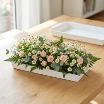 tételeket OASIS® dugaszolható tál fehér 23 cm x 11,5 cm x 2,5 cm 5 db