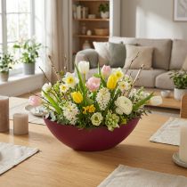 tételeket Modern félholdas tál sötétvörös műanyagból 39 cm - sokoldalú dekoráció - 2 db