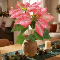 tételeket Artificial Poinsettia Red Pink L35cm 6db 2 csokor