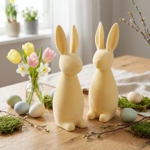 tételeket Dekoratív húsvéti nyuszi – 2. választás – Flocked világossárga H29,5cm 2 db