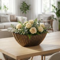 tételeket Növénytál barázdált ovális hajó alakú antracit arany 36cm