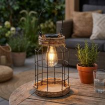 tételeket Kerti lámpa Solar Metal Black Natural Ø18cm H29cm