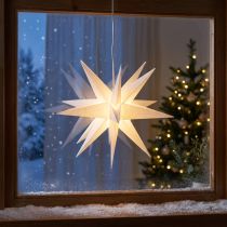 tételeket LED csillag 3D fehér időzítő akkumulátor külső Ø30cm H74cm