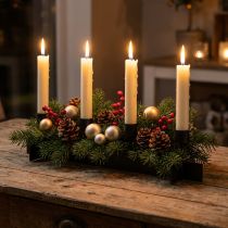 tételeket Gyertyatartó fekete, gyertyatartó adventi koszorú 40cm H8cm