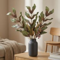 tételeket Mesterséges növényi deco ág zöld vörös barna hab H68cm