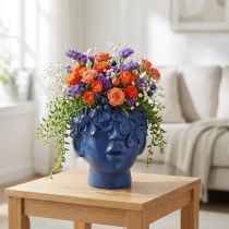 tételeket Növényfej Polirezin Bust Planter Kék 13,5×13×14 cm