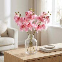 tételeket Mesterséges orchideák rózsaszín művirágok, mint az igazi 56cm 3 db