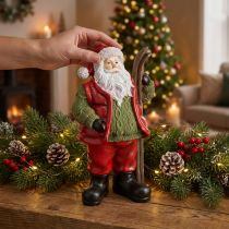 tételeket Mikulás dekorációs figura festett síléccel 14×10,5×24,5 cm
