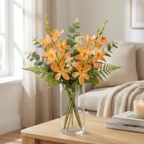 tételeket Mesterséges orchidea ág 8 Virág Narancs L38cm 2db