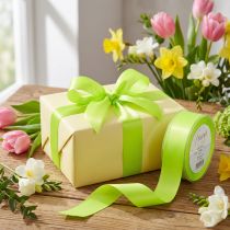 tételeket Ajándék szalag díszszalag szegély lime zöld 40mm 50m