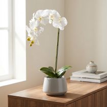 tételeket Műorchidea, megtévesztően valósághű, irodai és nappali dekorációhoz, 62 cm