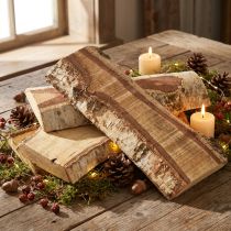 tételeket Fa tálca fakéreg nyírfa díszítéssel 25×10×2cm 4 darab