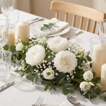 tételeket Infinity Roses valódi tartósított rózsafejek fehér Ø6cm 6 db