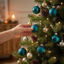 tételeket Karácsonyi gömbdíszek, matt és fényes, kis karácsonyi díszek, 4 cm, 24 darab