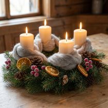 tételeket Gyapjúzsinór díszgyapjú szürke-natúr 2m nemezelt gyapjú kézműveskedéshez és virágkötészethez
