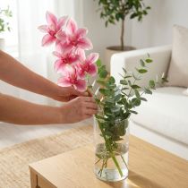 tételeket Cymbidium orchidea mesterséges 5 virág rózsaszín 65cm