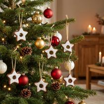 tételeket Karácsonyfadíszek, fahéjcsillagok, műanyag díszcsillagok, 5 cm, hagyományos karácsonyfadísz, 24 darabos készlet
