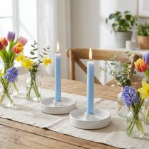 tételeket Kerámia fehér gyertyatartó – Modern gyertyatartó kúpos gyertyatartókhoz Ø13cm 2 db