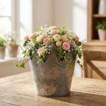 tételeket Deco korona antik megjelenésű szürke fém asztaldísz Ø12,5cm H12cm