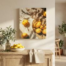 tételeket Citromos falikép, nyári dekoráció, mediterrán hangulat, fa keret, 40x60cm, fali dekoráció nappaliba