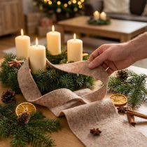 tételeket Filcszalag gyapjúszalag díszanyag barna-piros bézs gyapjúfilc 7.5cm 5m