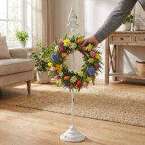 tételeket Koszorútartó fehér shabby chic koszorúállvány 1 akasztóval, 76 cm