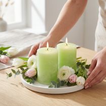 tételeket Gyertya egyszínű lime zöld oszlopos gyertyák 85×120mm 2 db