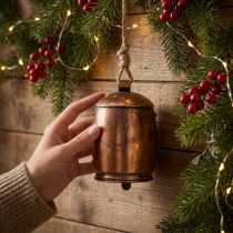 tételeket Deco fogas deco csengő fém réz vintage Ø13,5cm 49cm