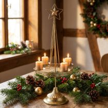 tételeket Gyertyatartó Oszlop Gyertya Star Gold Ø23cm H49,5cm