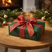 tételeket Ajándékszalag ünnepi mintával, kézműveskedéshez és díszítéshez, 40mm x 15m