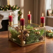tételeket Gyertyatartó Adventi tükör arany töltéshez 15×15×10,5cm