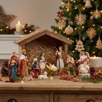 tételeket Betlehemes figura készlet 11 színes, kézzel festett figura 3,5-9,5 cm