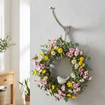 tételeket Fali horog vintage megjelenés ezüst fém dekorációs horog H22cm