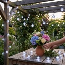 tételeket Golyótündér fények cseresznye kültéri hideg fehér 60 LED 900cm