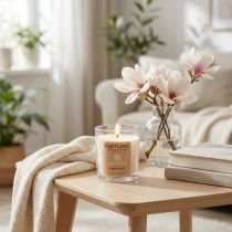 tételeket Illatos gyertya üvegben, natúr viaszból, Wenzel Candles Magnolia 85×70mm