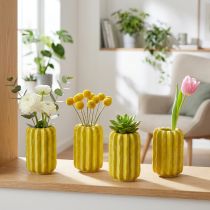 tételeket Kaktuszos Kerámia Váza, Barázdált Szerkezetű Dizájn Modern Életmódba, 13 cm, 4 Darab