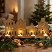 tételeket Gyertyatartó karácsonyi fények Deco Houses Gold 52×12cm