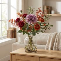 tételeket Művirág Dahlia Purple selyemvirág és bimbó H57cm