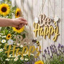 tételeket Dísztábla méh "Bee Happy" nyári dekoráció fa 31×18cm 2db