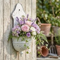 tételeket Shabby Chic falitál fém félkerek, fehér 24cm×10cm×47cm